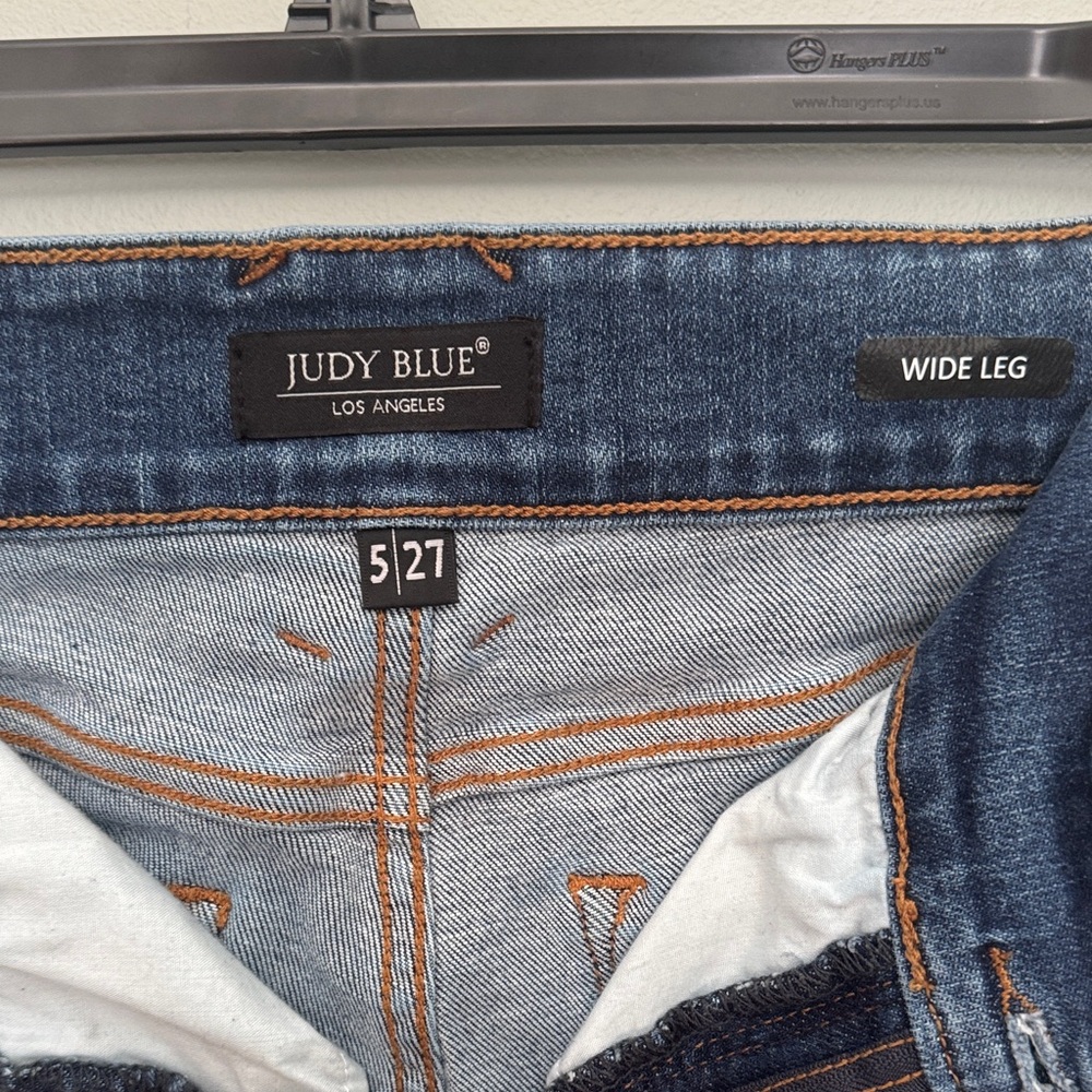 Judy Blue Dark Wash Wide Leg Jeans - Picture 3 of 6